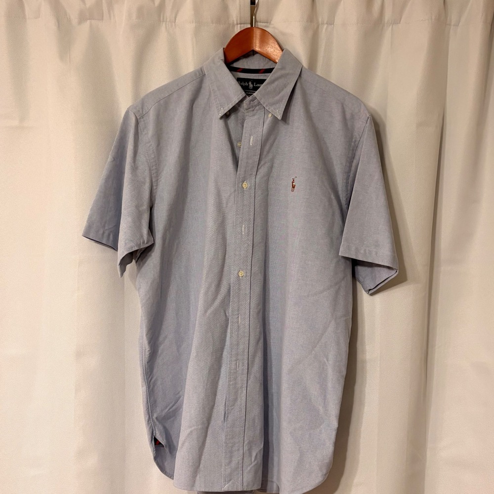 Polo Ralph Lauren Oxford Shirt Mens XL Blue Multicolor Pony Classic Fit SS